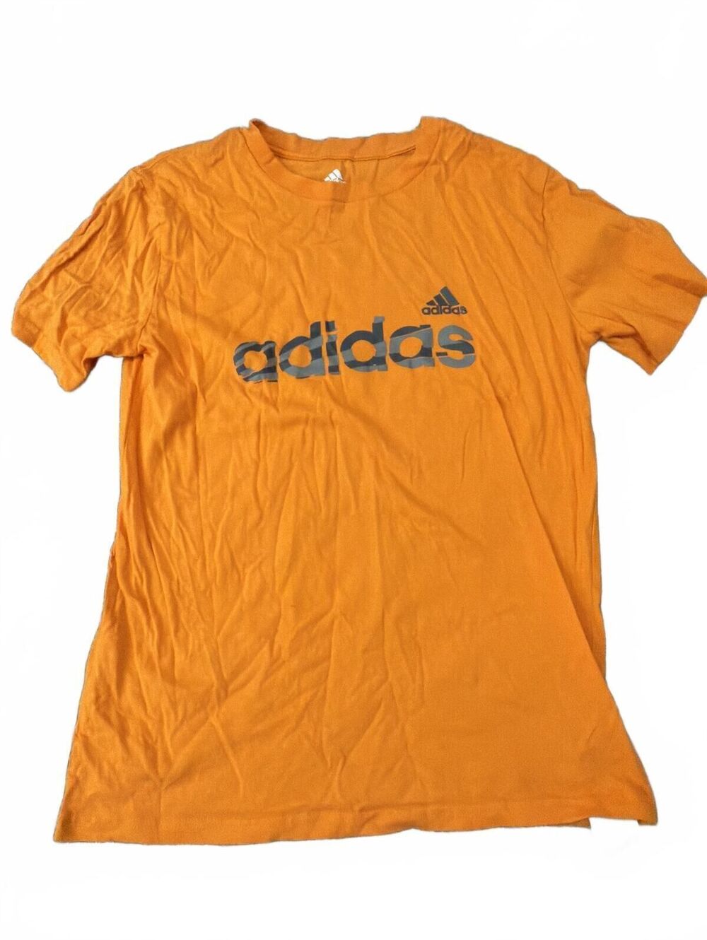 Adidas Orange Logo T Shirt - Boys Large